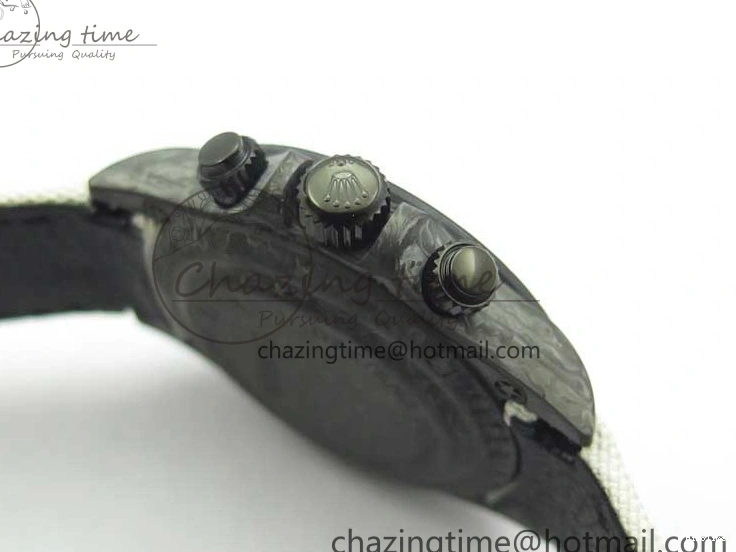 MiroTime 0215 WrinkleFree Daytona DIW Carbon Noob 1:1 Best Edition White Black Dial on Nylon Strap SA 2614